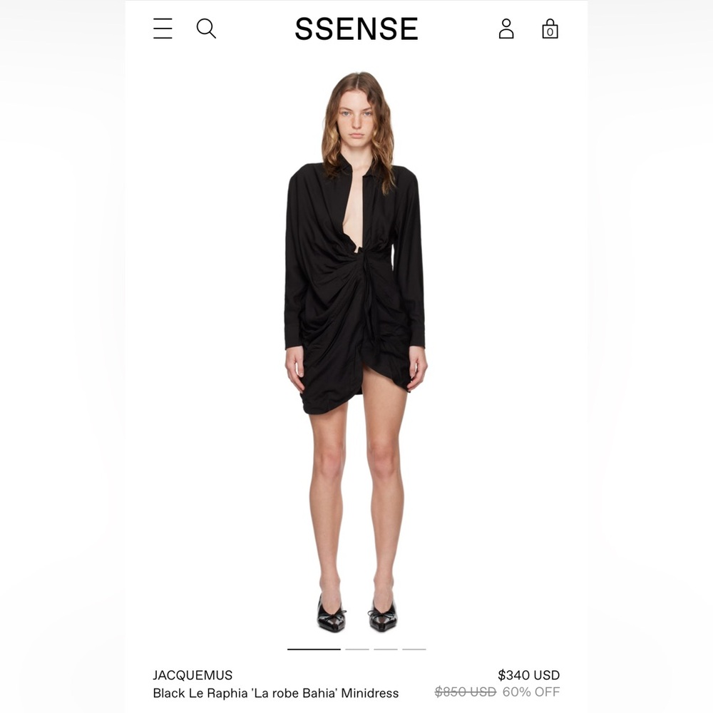 Jacquemus Black Draped La Montagne Dress